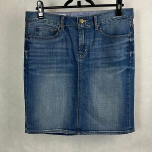 Gap Denim Pencil Skirt Sz 10 Knee Length Mini Back Slit